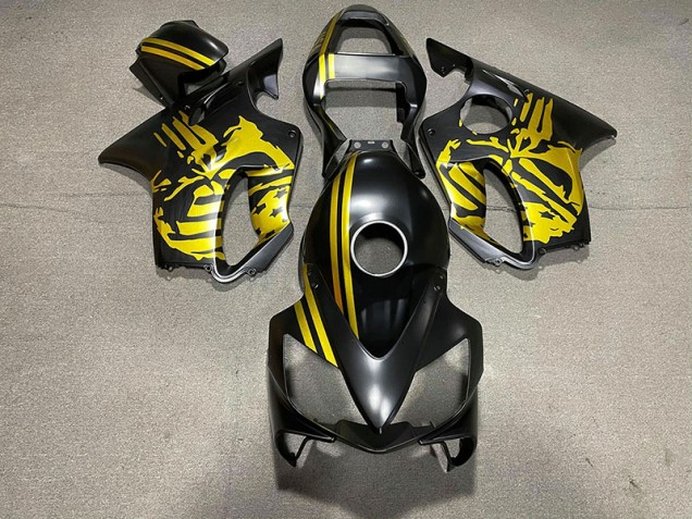 Matte Black & Gold Skull 2001-2003 Honda CBR600 F4i Motorcycle Fairing Matte Black & Gold Skull 2001-2003 Honda CBR600 F4i Motorcycle Fairing