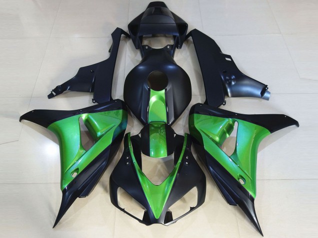 Matte Black & Green 2006-2007 Honda CBR1000RR Motorcycle Fairing Matte Black & Green 2006-2007 Honda CBR1000RR Motorcycle Fairing