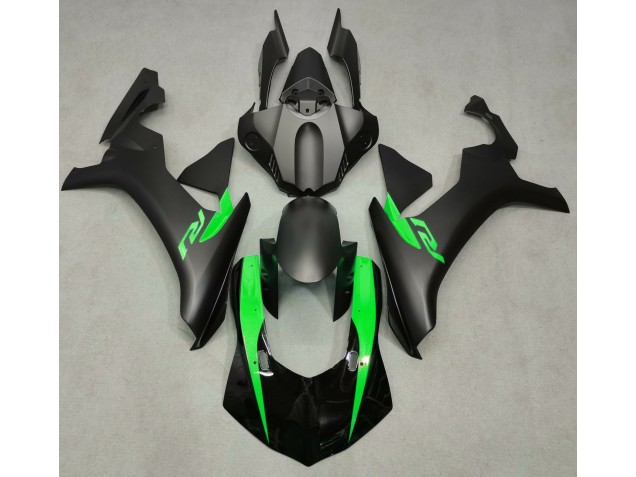 Matte Black & Green 2015-2019 Yamaha R1 Motorcycle Fairing Matte Black & Green 2015-2019 Yamaha R1 Motorcycle Fairing