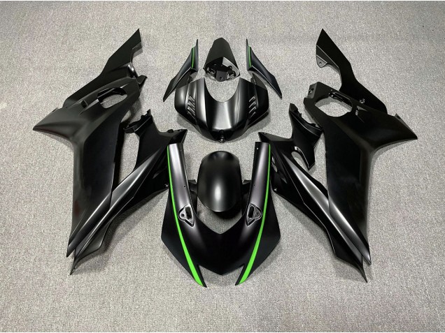Matte Black & Green Accents 2017-2021 Yamaha R6 Motorcycle Fairing Matte Black & Green Accents 2017-2021 Yamaha R6 Motorcycle Fairing