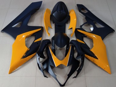 Matte Black & Light Orange 2005-2006 Suzuki GSXR 1000 Motorcycle Fairing