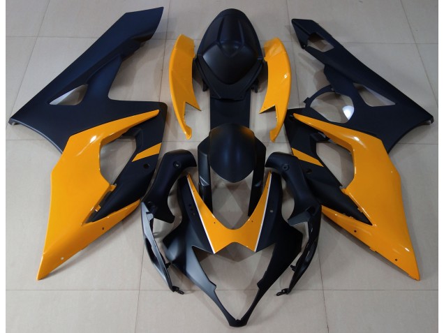 Matte Black & Light Orange 2005-2006 Suzuki GSXR 1000 Motorcycle Fairing Matte Black & Light Orange 2005-2006 Suzuki GSXR 1000 Motorcycle Fairing