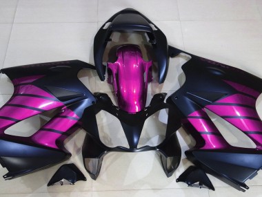 Matte Black & Pink 2002-2012 Honda VFR800 Motorcycle Fairing