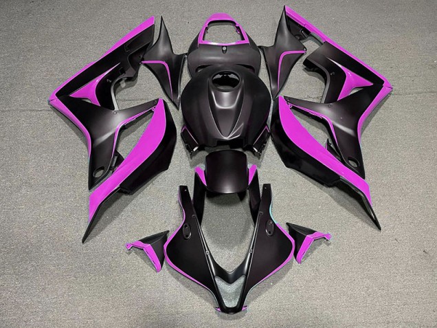 Matte Black & Pink 2007-2008 Honda CBR600RR Motorcycle Fairing Matte Black & Pink 2007-2008 Honda CBR600RR Motorcycle Fairing
