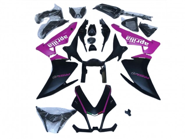Matte Black & Pink 2010-2015 Aprilia RSV4 1000 Motorcycle Fairing Matte Black & Pink 2010-2015 Aprilia RSV4 1000 Motorcycle Fairing