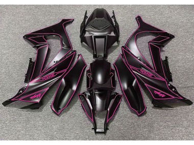 Matte Black & Pink Lining 2011-2015 Kawasaki ZX10R Motorcycle Fairing