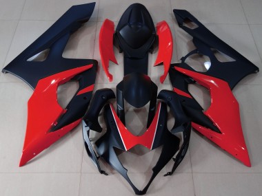 Matte Black & Red 2005-2006 Suzuki GSXR 1000 Motorcycle Fairing