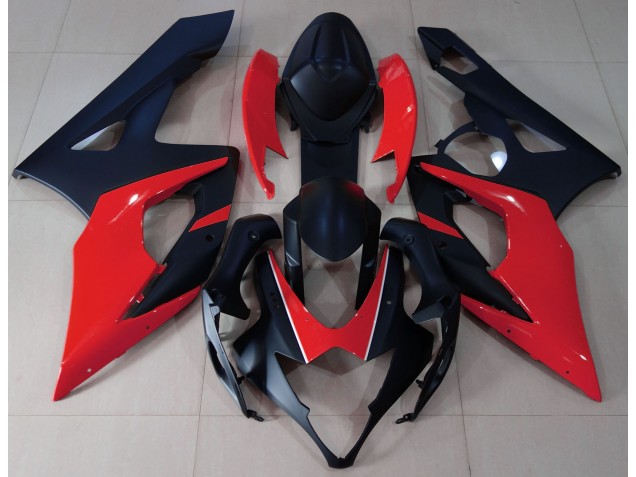Matte Black & Red 2005-2006 Suzuki GSXR 1000 Motorcycle Fairing Matte Black & Red 2005-2006 Suzuki GSXR 1000 Motorcycle Fairing
