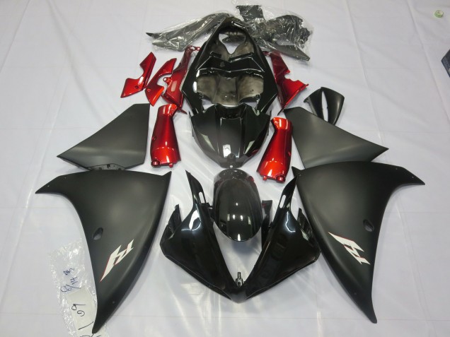 Matte Black Red 2012-2014 Yamaha R1 Motorcycle Fairing Matte Black Red 2012-2014 Yamaha R1 Motorcycle Fairing