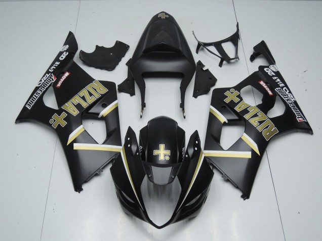 Matte Black Rizla 2003-2004 Suzuki GSXR 1000 Motorcycle Fairing Matte Black Rizla 2003-2004 Suzuki GSXR 1000 Motorcycle Fairing
