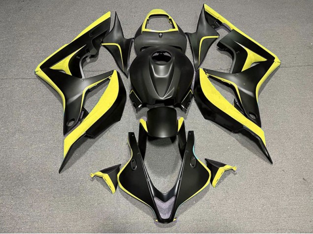 Matte Black & Yellow 2007-2008 Honda CBR600RR Motorcycle Fairing Matte Black & Yellow 2007-2008 Honda CBR600RR Motorcycle Fairing