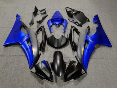 Matte Black and Blue 2008-2016 Yamaha R6 Motorcycle Fairing