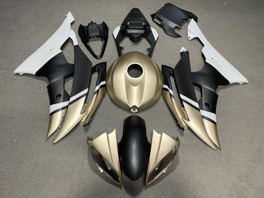 Matte Black and Gold 2008-2016 Yamaha R6 Motorcycle Fairing