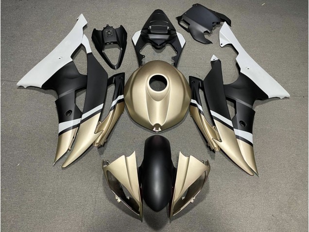 Matte Black and Gold 2008-2016 Yamaha R6 Motorcycle Fairing Matte Black and Gold 2008-2016 Yamaha R6 Motorcycle Fairing