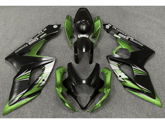 Matte Black and Green 2005-2006 Suzuki GSXR 1000 Motorcycle Fairing Matte Black and Green 2005-2006 Suzuki GSXR 1000 Motorcycle Fairing