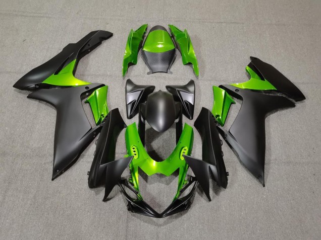 Matte Black and Green 2011-2024 Suzuki GSXR 600-750 Motorcycle Fairing Matte Black and Green 2011-2024 Suzuki GSXR 600-750 Motorcycle Fairing
