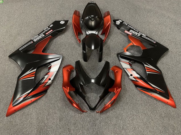 Matte Black and Orange 2005-2006 Suzuki GSXR 1000 Motorcycle Fairing Matte Black and Orange 2005-2006 Suzuki GSXR 1000 Motorcycle Fairing