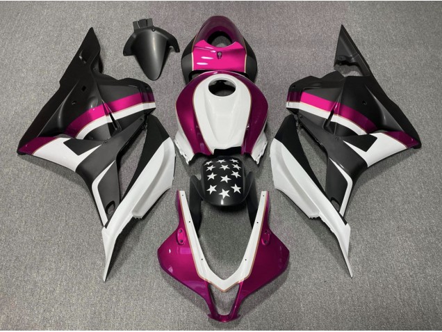 Matte Black and Pink Star 2009-2012 Honda CBR600RR Motorcycle Fairing Matte Black and Pink Star 2009-2012 Honda CBR600RR Motorcycle Fairing