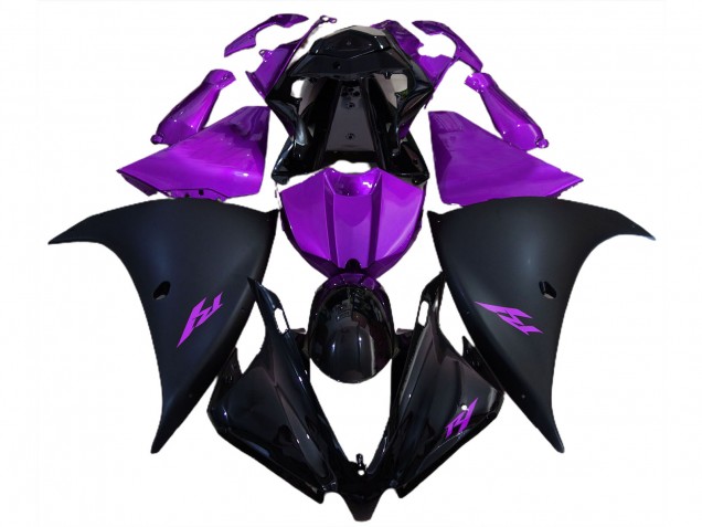 Matte Black and Purple 2012-2014 Yamaha R1 Motorcycle Fairing Matte Black and Purple 2012-2014 Yamaha R1 Motorcycle Fairing