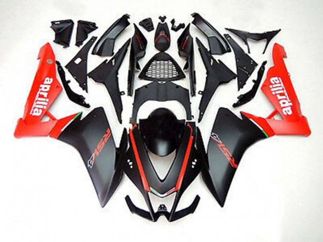 Matte Black and Red 2012-2015 Aprilia RS4 125 Motorcycle Fairing Matte Black and Red 2012-2015 Aprilia RS4 125 Motorcycle Fairing
