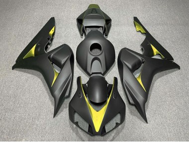 Matte Black and Yellow 2006-2007 Honda CBR1000RR Motorcycle Fairing