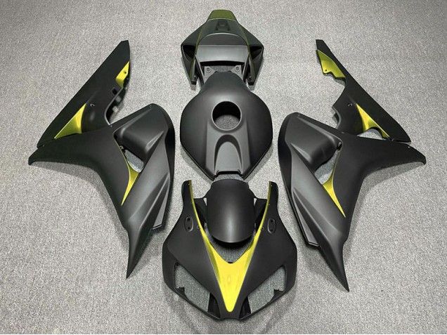Matte Black and Yellow 2006-2007 Honda CBR1000RR Motorcycle Fairing Matte Black and Yellow 2006-2007 Honda CBR1000RR Motorcycle Fairing