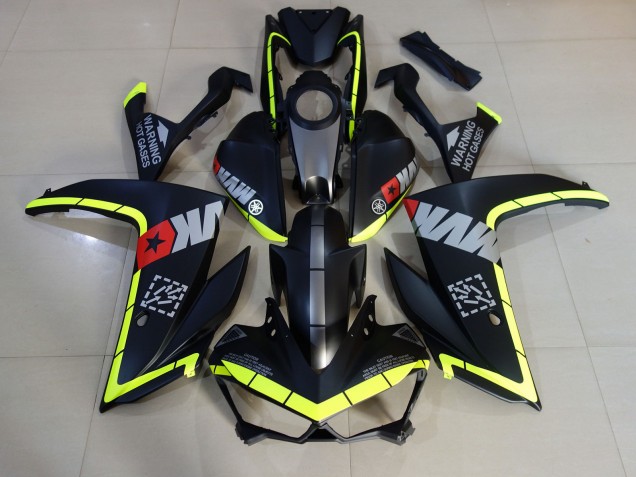 Matte Black and Yellow 2015-2018 Yamaha R3 Motorcycle Fairing Matte Black and Yellow 2015-2018 Yamaha R3 Motorcycle Fairing