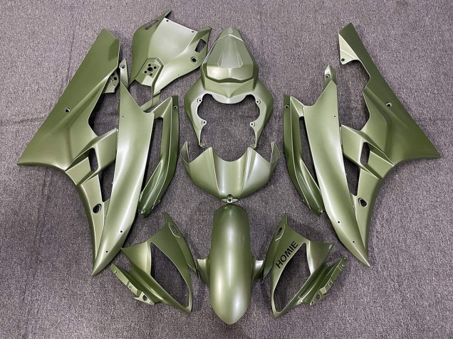 Matte Green 2006-2007 Yamaha R6 Motorcycle Fairing Matte Green 2006-2007 Yamaha R6 Motorcycle Fairing