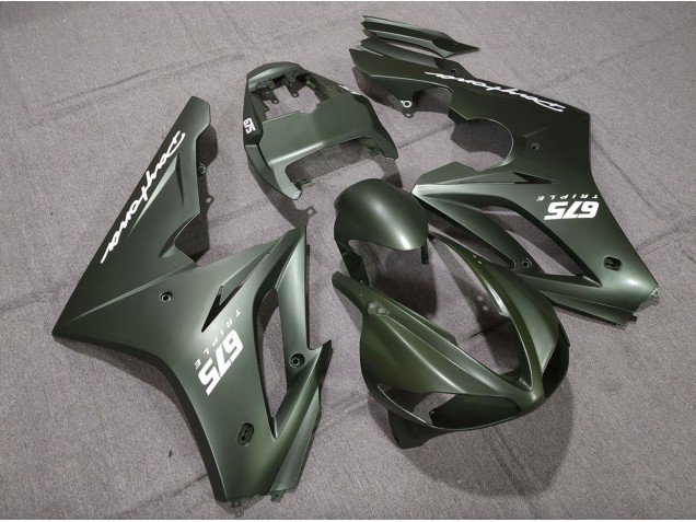 Matte Green White 2009-2012 Triumph Daytona 675 Motorcycle Fairing Matte Green White 2009-2012 Triumph Daytona 675 Motorcycle Fairing