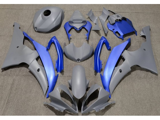 Matte Grey & Blue 2008-2016 Yamaha R6 Motorcycle Fairing Matte Grey & Blue 2008-2016 Yamaha R6 Motorcycle Fairing
