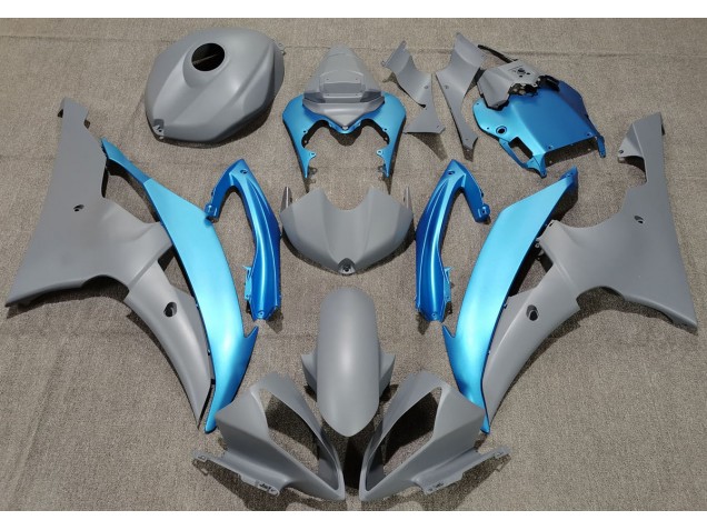 Matte Grey & Sky Blue 2008-2016 Yamaha R6 Motorcycle Fairing Matte Grey & Sky Blue 2008-2016 Yamaha R6 Motorcycle Fairing