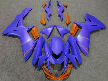 Matte Ocean Blue & Orange 2011-2024 Suzuki GSXR 600-750 Motorcycle Fairing