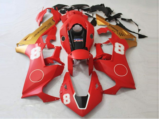 Matte Red and Matte Gold 2017-2023 Honda CBR1000RR Motorcycle Fairing Matte Red and Matte Gold 2017-2023 Honda CBR1000RR Motorcycle Fairing