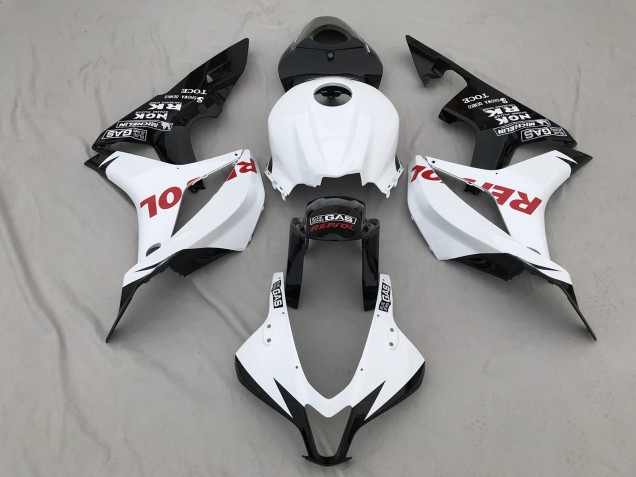 Matte White & Red Repsol 2007-2008 Honda CBR600RR Motorcycle Fairing Matte White & Red Repsol 2007-2008 Honda CBR600RR Motorcycle Fairing