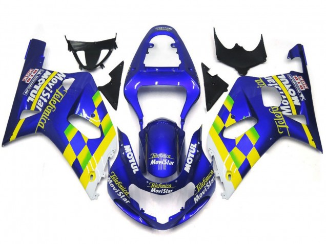 MoviStar Blue Gloss 2001-2003 Suzuki GSXR 600-750 Motorcycle Fairing MoviStar Blue Gloss 2001-2003 Suzuki GSXR 600-750 Motorcycle Fairing