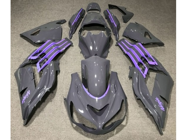 Nardo Grey & Purple 2012-2021 Kawasaki ZX14R Motorcycle Fairing Nardo Grey & Purple 2012-2021 Kawasaki ZX14R Motorcycle Fairing