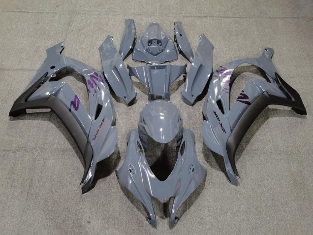 Nardo Grey & Purple 2016-2019 Kawasaki ZX10R Motorcycle Fairing Nardo Grey & Purple 2016-2019 Kawasaki ZX10R Motorcycle Fairing