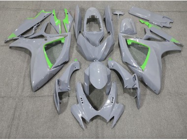 Nardo and Green Trim 2006-2007 Suzuki GSXR 600-750 Motorcycle Fairing
