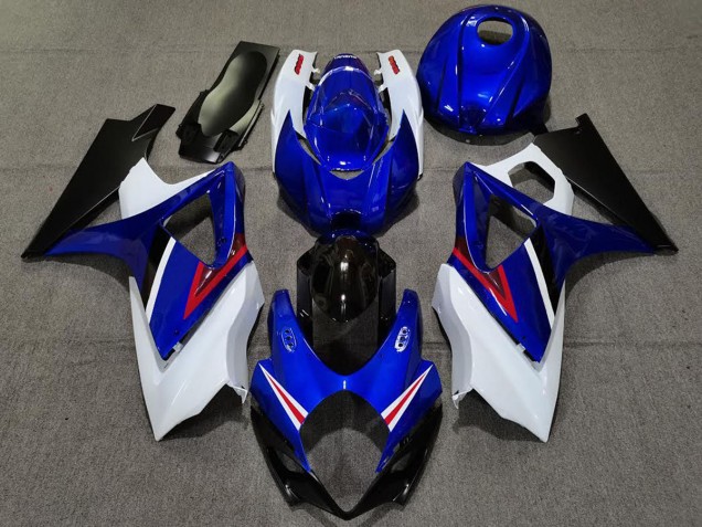 OEM Style Gloss Blue and White 2007-2008 Suzuki GSXR 1000 Motorcycle Fairing OEM Style Gloss Blue and White 2007-2008 Suzuki GSXR 1000 Motorcycle Fairing