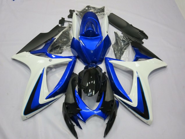 OEM Style White Blue 2006-2007 Suzuki GSXR 600-750 Motorcycle Fairing OEM Style White Blue 2006-2007 Suzuki GSXR 600-750 Motorcycle Fairing