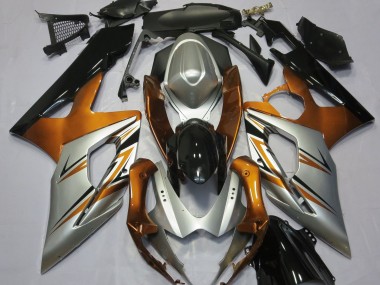 Orange Silver and Black 2005-2006 Suzuki GSXR 1000 Motorcycle Fairing