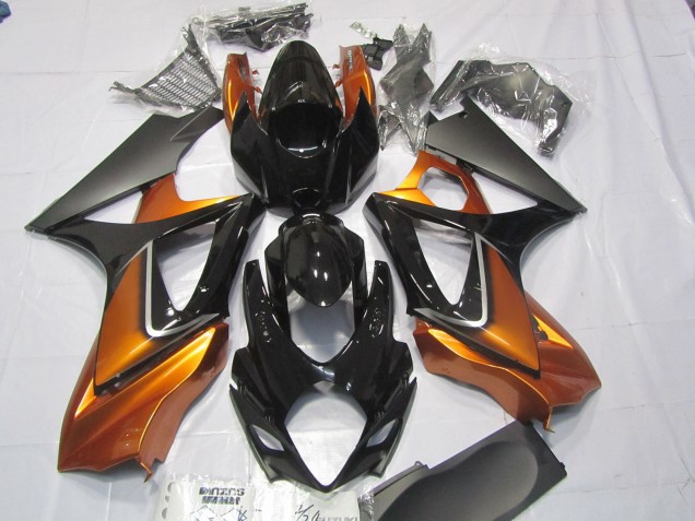 Orange and Black 2007-2008 Suzuki GSXR 1000 Motorcycle Fairing Orange and Black 2007-2008 Suzuki GSXR 1000 Motorcycle Fairing