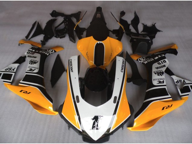 Orange and White 2015-2019 Yamaha R1 Motorcycle Fairing Orange and White 2015-2019 Yamaha R1 Motorcycle Fairing