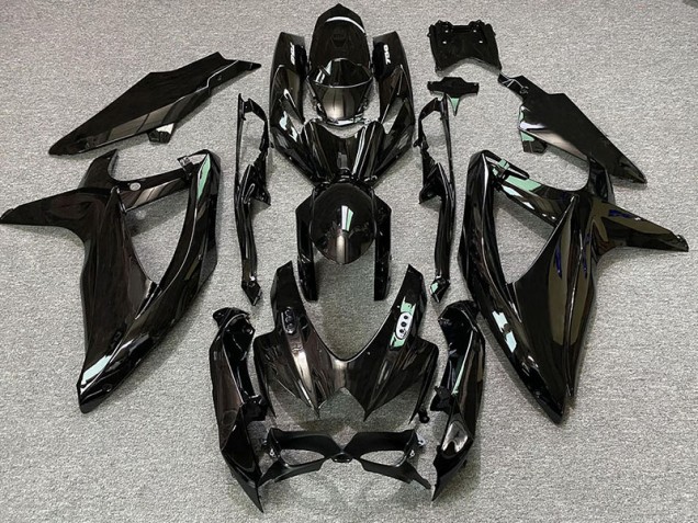 Gloss Black & White Logos 2008-2010 Suzuki GSXR 600-750 Motorcycle Fairing Gloss Black & White Logos 2008-2010 Suzuki GSXR 600-750 Motorcycle Fairing