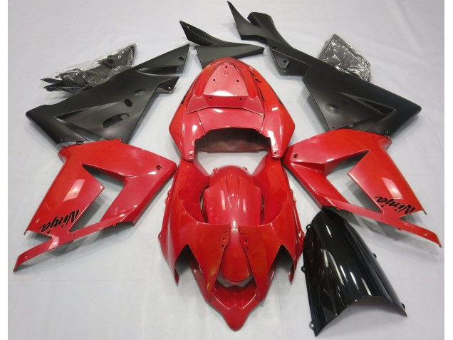 Pearl Red & Black 2004-2005 Kawasaki ZX10R Motorcycle Fairing Pearl Red & Black 2004-2005 Kawasaki ZX10R Motorcycle Fairing