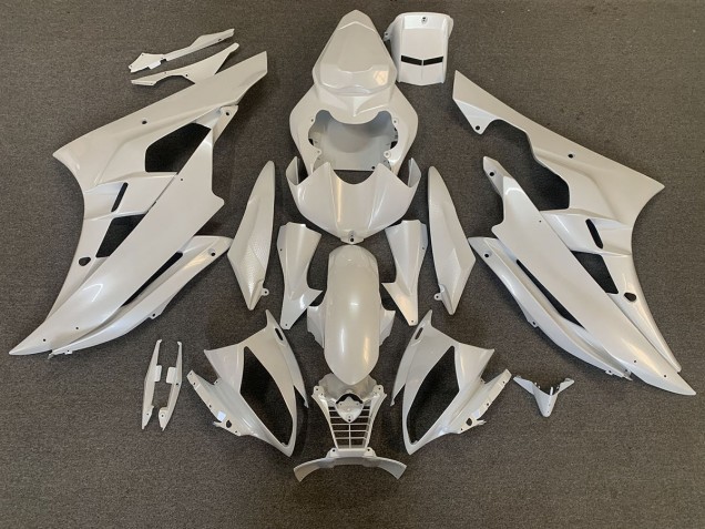Pearl White 2006-2007 Yamaha R6 Motorcycle Fairing Pearl White 2006-2007 Yamaha R6 Motorcycle Fairing
