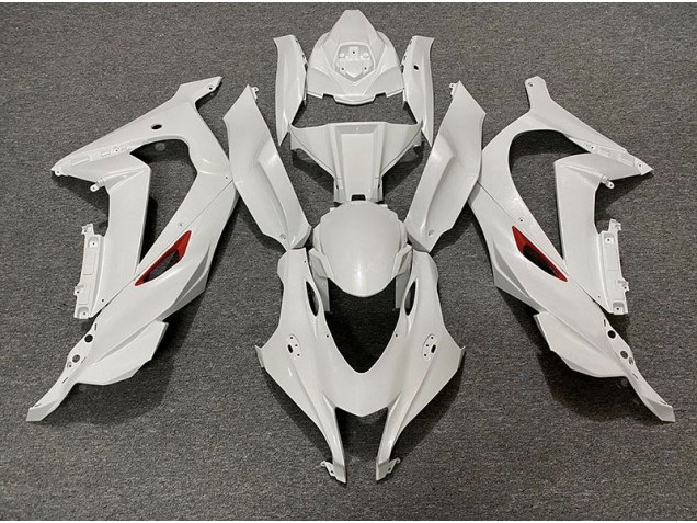 Pearl White Red Trim 2016-2019 Kawasaki ZX10R Motorcycle Fairing Pearl White Red Trim 2016-2019 Kawasaki ZX10R Motorcycle Fairing