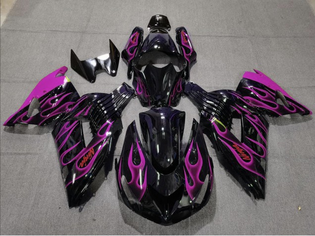 Pink Flame 2006-2011 Kawasaki ZX14R Motorcycle Fairing