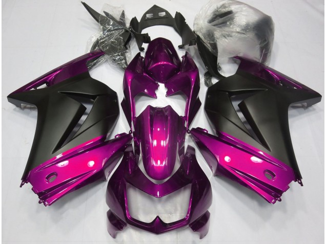 Pink and Matte Black 2008-2012 Kawasaki Ninja 250 Motorcycle Fairing Pink and Matte Black 2008-2012 Kawasaki Ninja 250 Motorcycle Fairing