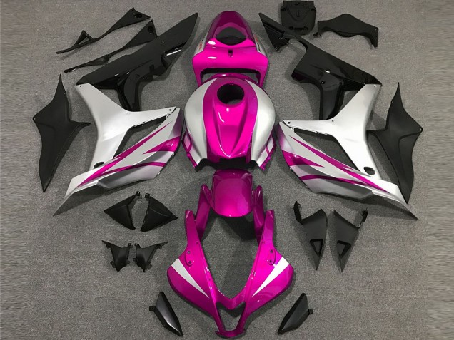 Pink and Silver OEM Style 2007-2008 Honda CBR600RR Motorcycle Fairing Pink and Silver OEM Style 2007-2008 Honda CBR600RR Motorcycle Fairing